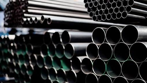 Steel pipes group for industry  material Product of engineering